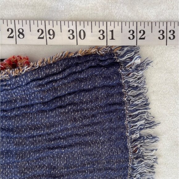 Zara Colorblock Woven Scarf With Fringe Edges 32x70 Inches 1K - Picture 7 of 10